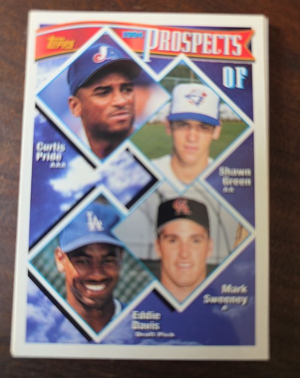 1994 Topps #237 OF Prospects Curtis Pride Shawn Green Eddie Davis Mark Sweeney — front