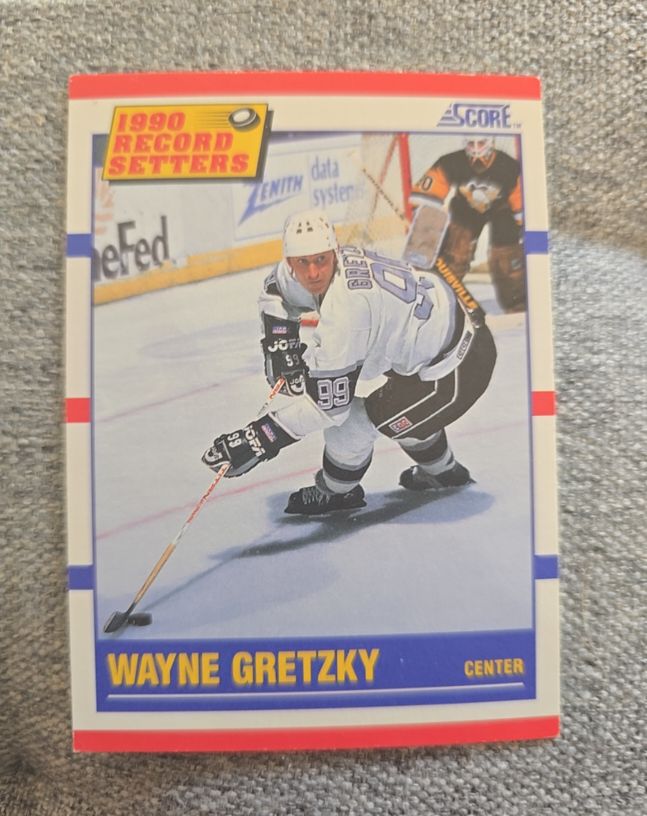 1990-91 Score #347 Wayne Gretzky Record Setters — front