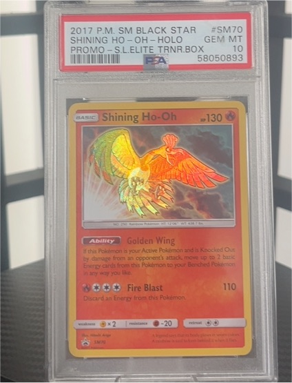 2017 P.M. SM Black Star #SM70 Shining Ho-Oh Holo Promo — front