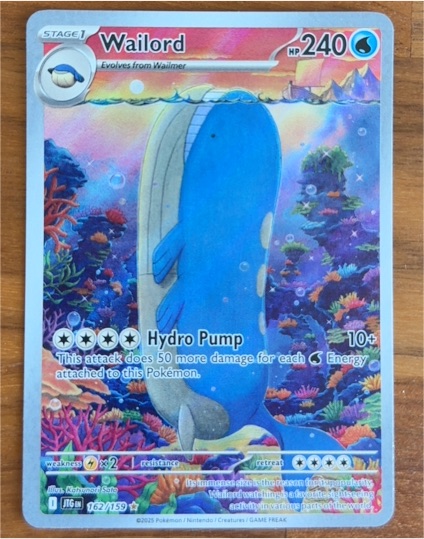 2025 Pokemon Scarlet & Violet Journey Together #162/159 Wailord Illustration Rare — front