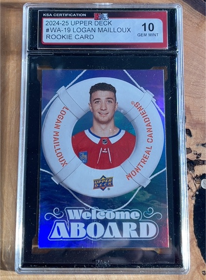 2024-25 Upper Deck #WA-19 Logan Mailloux Welcome Aboard Rookie Card — front