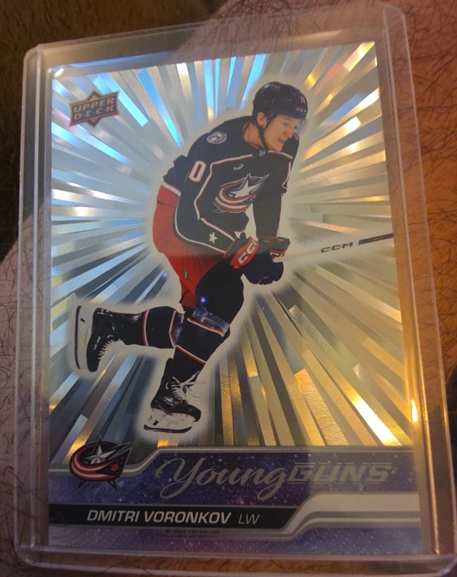 2023-24 Upper Deck Series 2 Young Guns Outburst Silver #492 Dmitri Voronkov — front