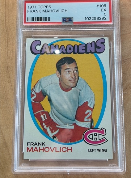 1971 Topps #105 Frank Mahovlich — front