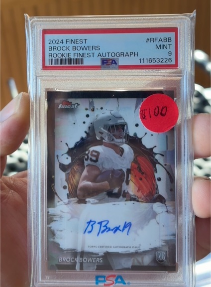 2024 Topps Finest #RFABB Brock Bowers Rookie Finest Autograph — front