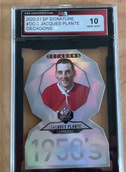 2020-21 SP Signature Edition Legends Decagons #DC-3 Jacques Plante — front