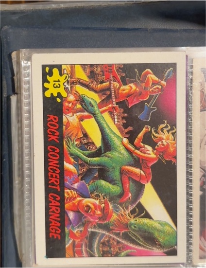 1988 Topps Dinosaurs Attack #13 Rock Concert Carnage — front