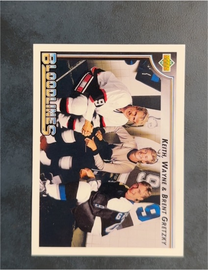 1992-93 Upper Deck #37 Wayne Gretzky Bloodlines Keith Gretzky Brent Gretzky — front