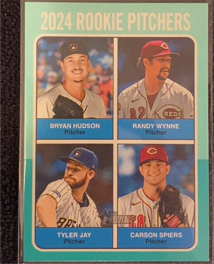 2024 Topps Heritage #614 Rookie Pitchers Bryan Hudson / Randy Wynne / Tyler Jay / Carson Spiers — front