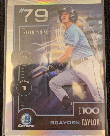 2025 Bowman Chrome Top 100 #BTP-79 Brayden Taylor — front
