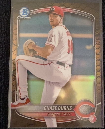 2025 Bowman Chrome Prospects #BCP-122 Chase Burns — front