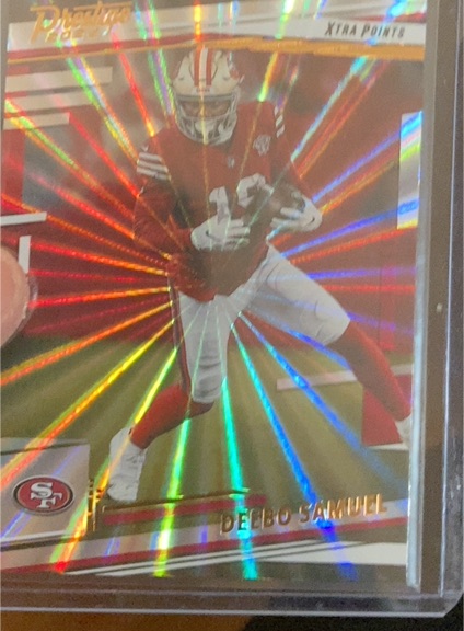 2022 Panini Prestige #266 Deebo Samuel Xtra Points Sunburst — front