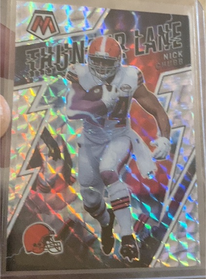 2022 Panini Mosaic #TL-6 Nick Chubb Thunder Lane Mosaic — front