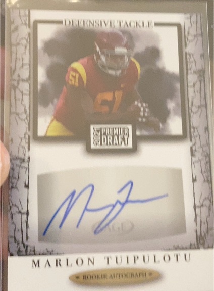 2021 Sage Premier Draft #A103 Marlon Tuipulotu Rookie Auto USC Trojans — front