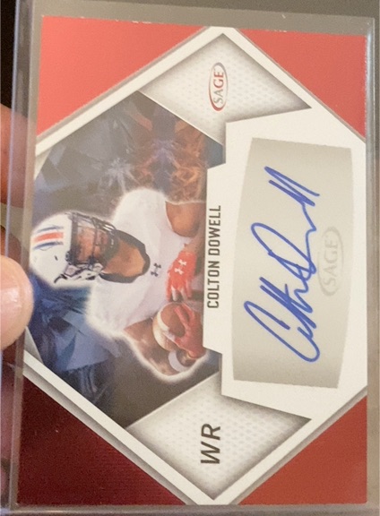 2023 Sage Hit Red Autographs #A-CD Colton Dowell — front