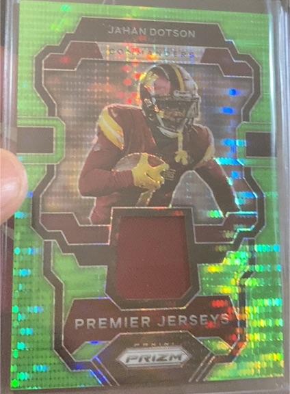 2023 Panini Prizm Premier Jerseys #PJ-JD Jahan Dotson — front