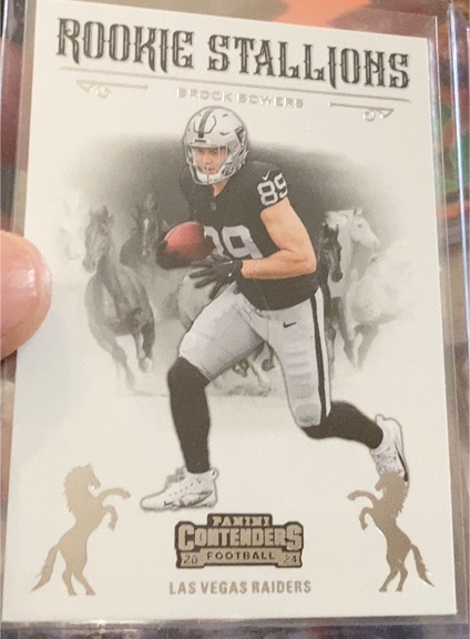 2024 Panini Contenders #8 Brock Bowers Rookie Stallions — front