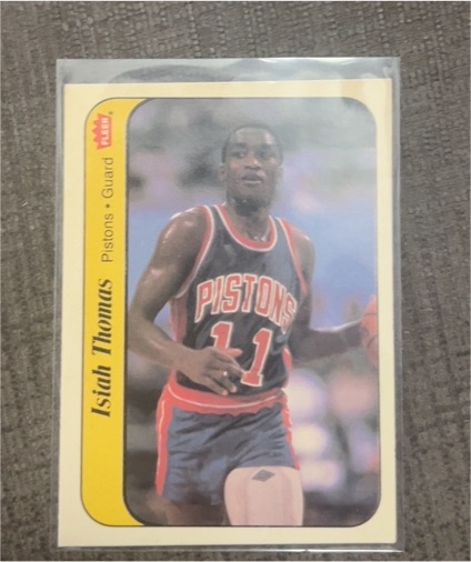 1986-87 Fleer Sticker #10 Isiah Thomas — front