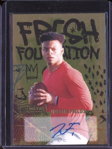 2021 Skybox Metal Universe Champions #FF35 Justin Fields Fresh Foundation — front