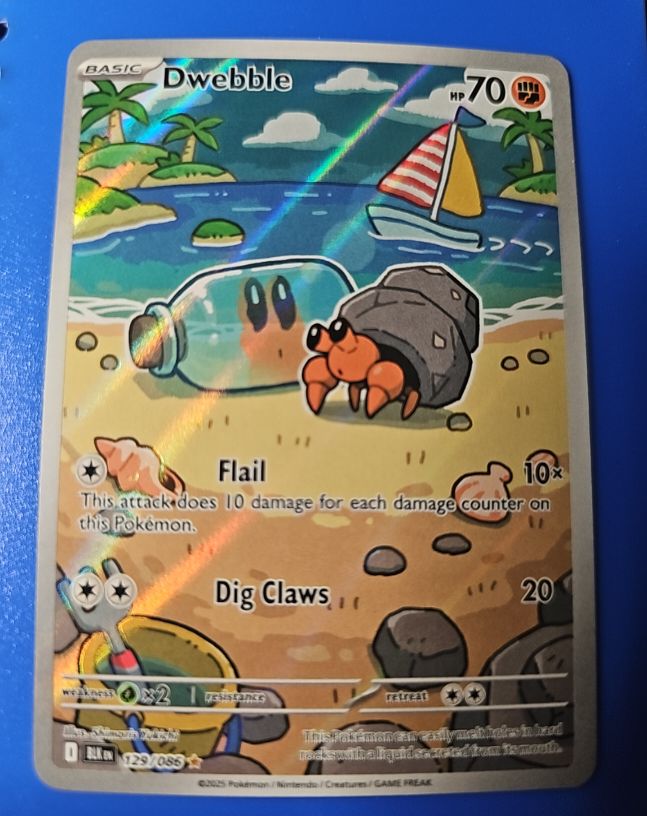 2025 Pokémon Black Bolt #129/086 Dwebble Illustration Rare — front