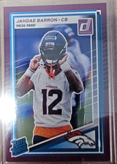 2025 Donruss Purple Rated Rookie Jahdae Barron Broncos RC — front