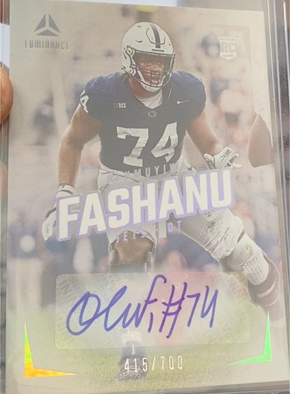 2024 Panini Luminance #114 Olumuyiwa Fashanu Rookie Luminance Autographs — front
