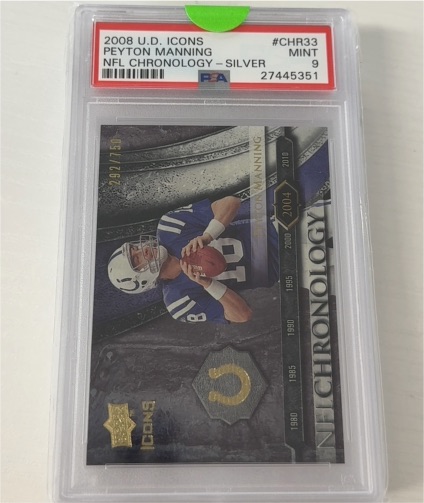 2008 Upper Deck Icons #CHR33 Peyton Manning NFL Chronology Silver — front