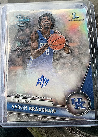 2023-24 Bowman University Chrome #BCPA-AB Aaron Bradshaw — front