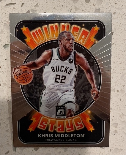 2021-22 Panini Donruss Optic #2 Khris Middleton Winner Stays Milwaukee Bucks — front