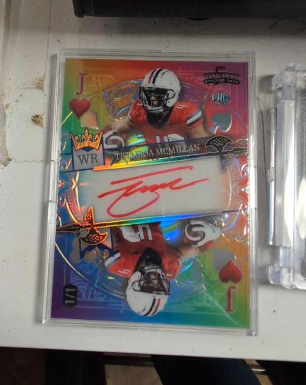 2024 Wild Card 5 Card Draw Stacked Deck #1/1 Tetairoa McMillan — front