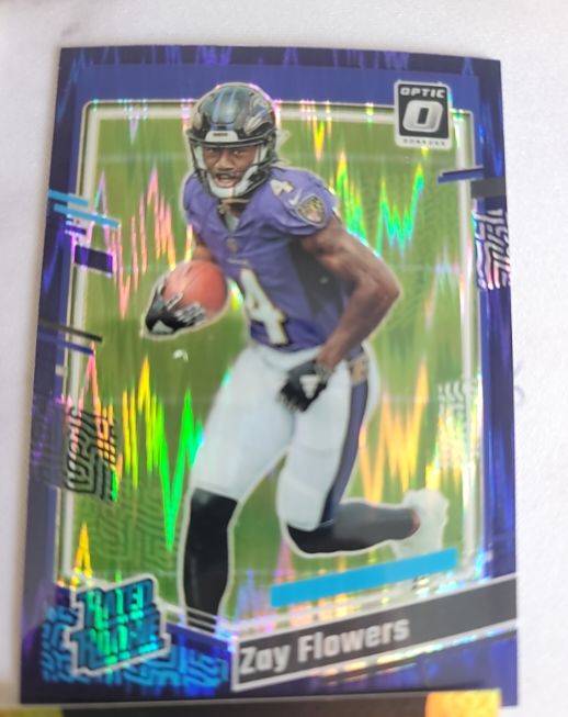 2023 Donruss Optic #210 Zay Flowers Purple Shock — front
