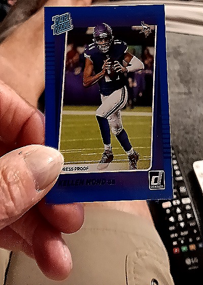 2021 Donruss #256 Kellen Mond Blue Press Proof Rated Rookie — front