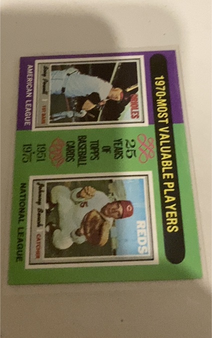 1975 Topps #208 1970 MVPs Boog Powell / Johnny Bench — front