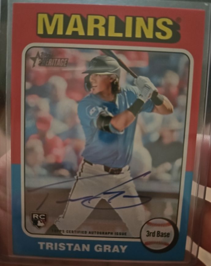 2024 Topps Heritage Tristan Gray Auto Tampa Bay Rays #BSA2-TG — front