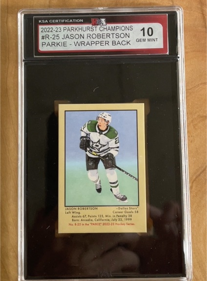 2022-23 Parkhurst Champions #R-25 Jason Robertson Parkie - Wrapper Back — front