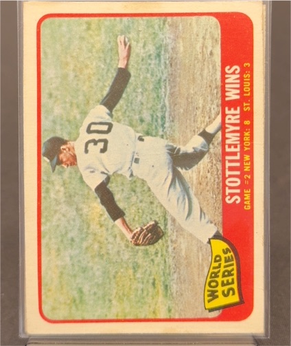 1965 Topps #133 World Series Game 2 Mel Stottlemyre Wins — front