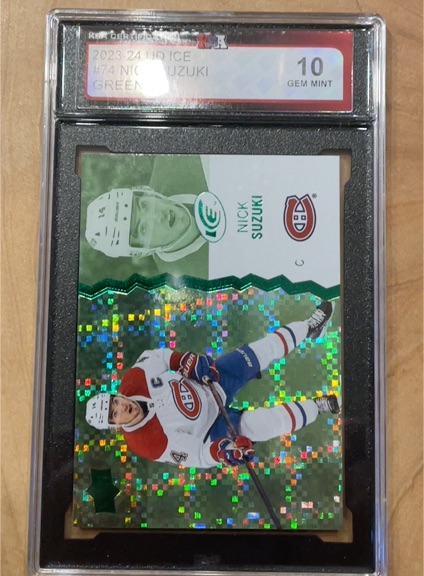 2023-24 Upper Deck Ice #74 Nick Suzuki Green — front