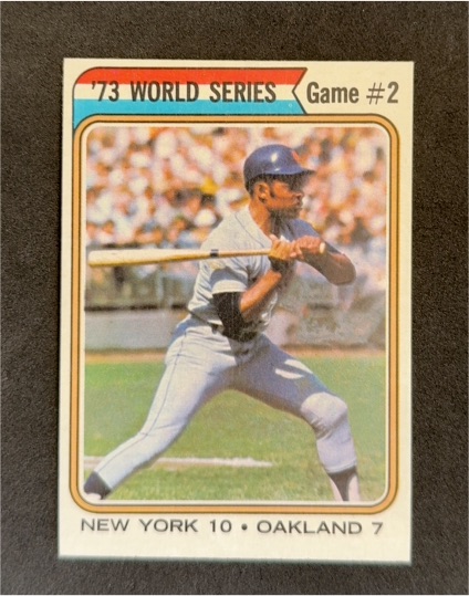 1974 Topps #473 Willie Mays 1973 World Series Game #2 — front