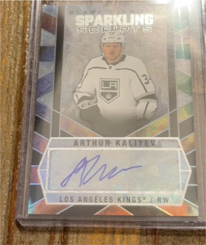 2022-23 Upper Deck Black Diamond Sparkling Scripts #SC-AK Arthur Kaliyev — front