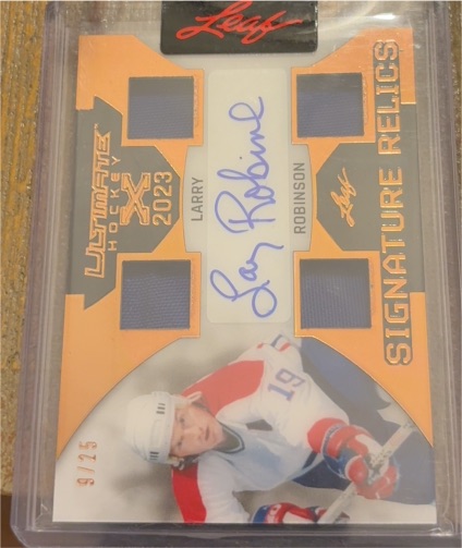2023 Leaf Ultimate Hockey #9 Larry Robinson Signature Relics — front