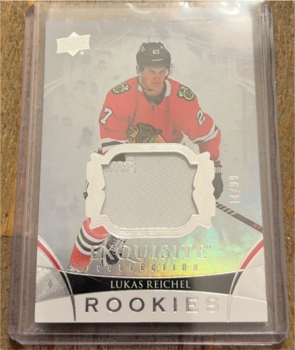 2020 Upper Deck Exquisite Collection #14 Lukas Reichel — front