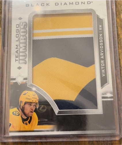 2023-24 Upper Deck Black Diamond #TL-VA Viktor Arvidsson Team Logo Jumbo Patch — front