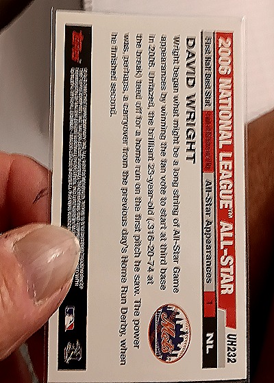 2006 Topps Updates & Highlights UH232 David Wright — back