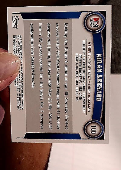 2011 Topps Pro Debut #100 Nolan Arenado — back