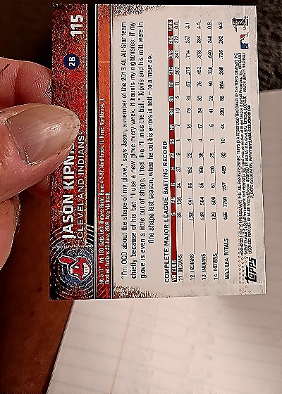 2020 Topps Opening Day #115 Jason Kipnis — back