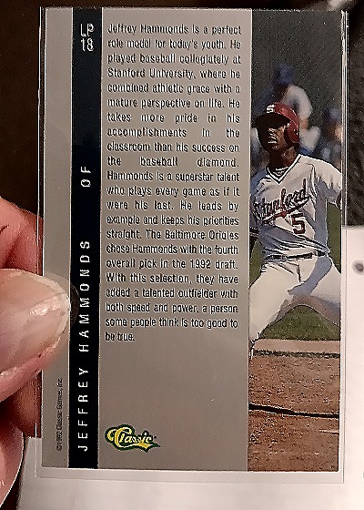 1994 Classic #LP18 Jeffrey Hammonds — back