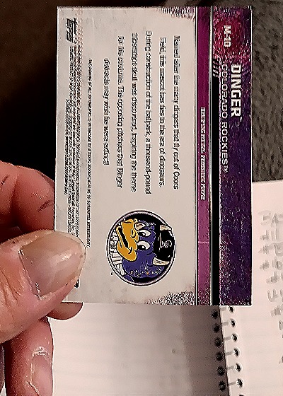 2015 Topps Opening Day #M-10 Dinger — back