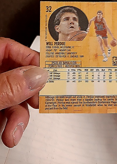 1991-92 Fleer #32 Will Perdue — back