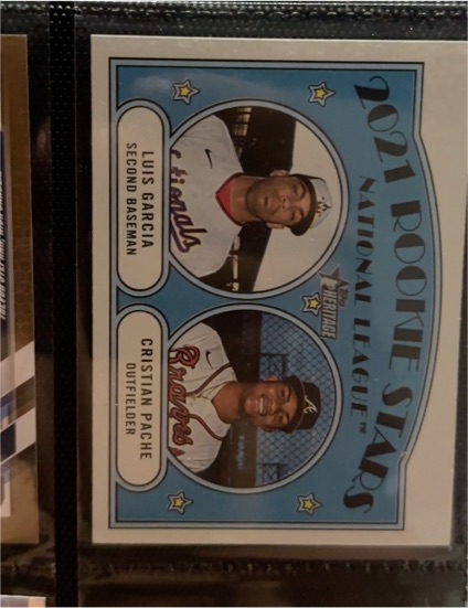 2021 Topps Heritage #109 NL Rookie Stars Luis Garcia / Cristian Pache — front