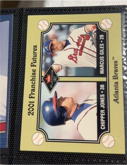 2001 Fleer Platinum #477 Chipper Jones / Marcus Giles — front