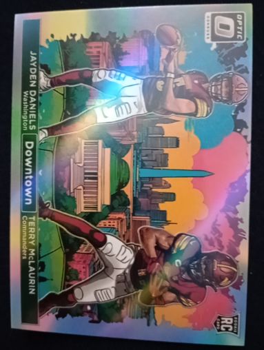 2024 Panini Donruss Optic #11 Downtown Duos Jayden Daniels Terry McLaurin — front